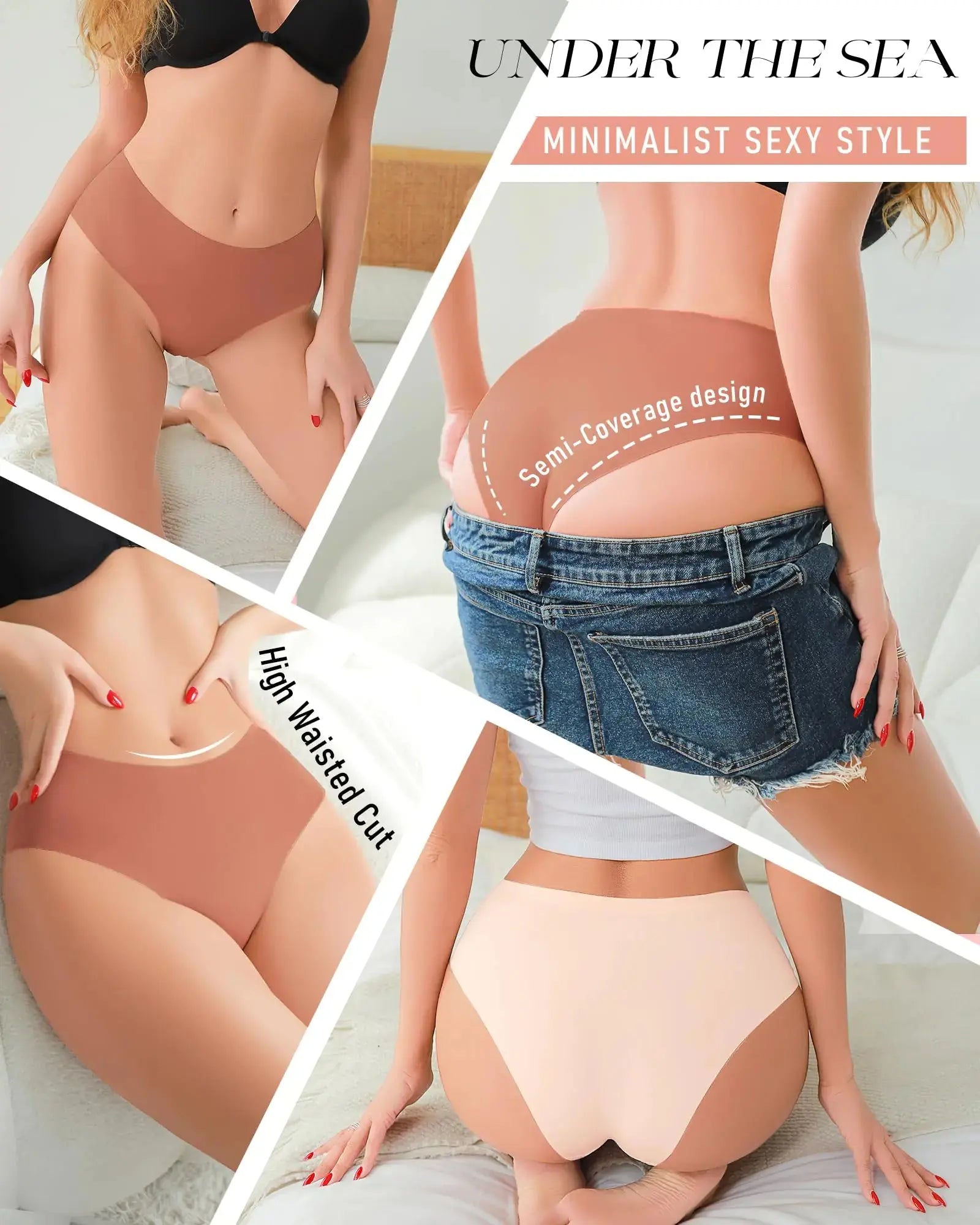 UNDER THE SEA Seamless Underwear - Sexy No Show Bikini Panties For Womens