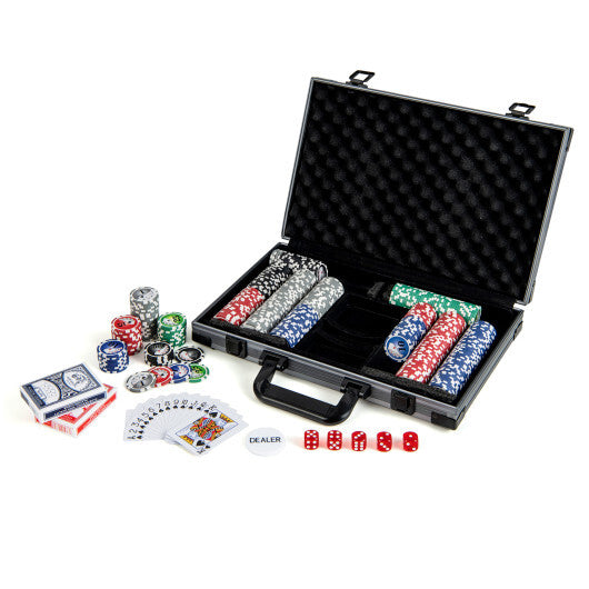 Texas Holdem Poker Chip Set Casino Poker Chips with 400 Pieces Chips-Black