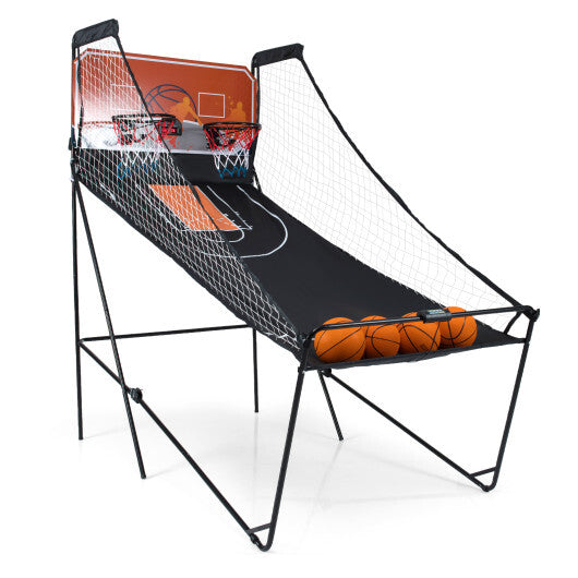 Foldable Basketball Arcade Game Kids Basketball Hoop Machine with 8 Exciting Playing Modes