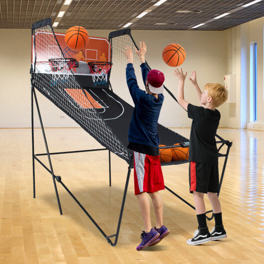 Foldable Basketball Arcade Game Kids Basketball Hoop Machine with 8 Exciting Playing Modes