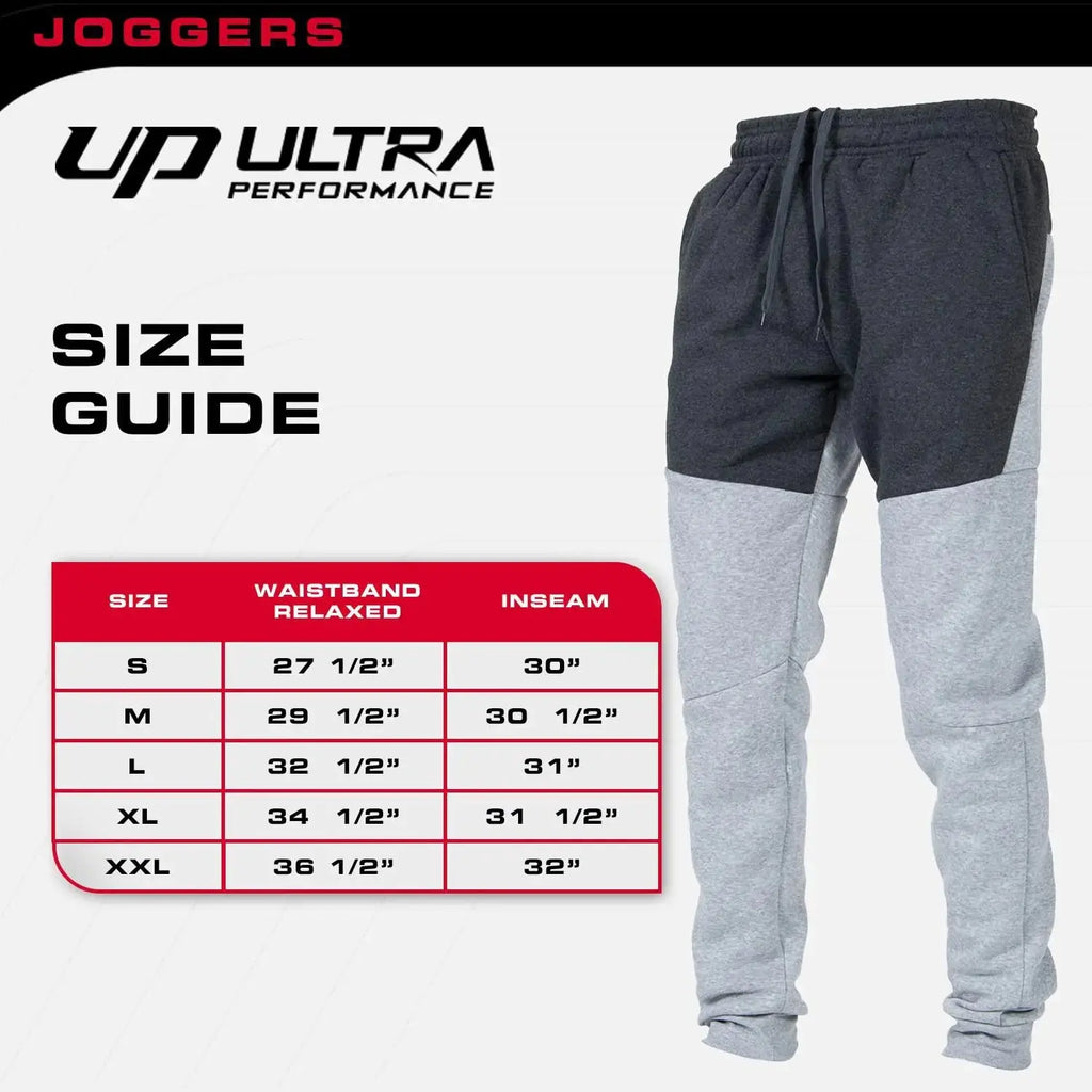 Ultra Performance 3 Pack Fleece Active Tech Joggers for Men | Sweatpants with Zipper Pockets