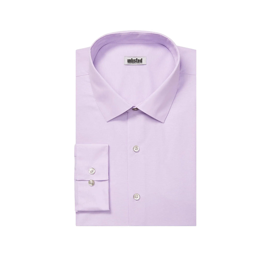 Unlisted by Kenneth Cole Men's Dress Shirt Big and Tall Solid 17" Neck 37"-38" Sleeve Lilac