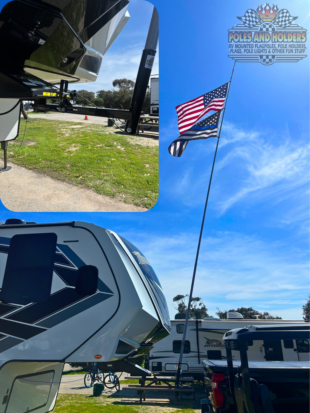 5th Wheel Kingpin Mount for Flagpole