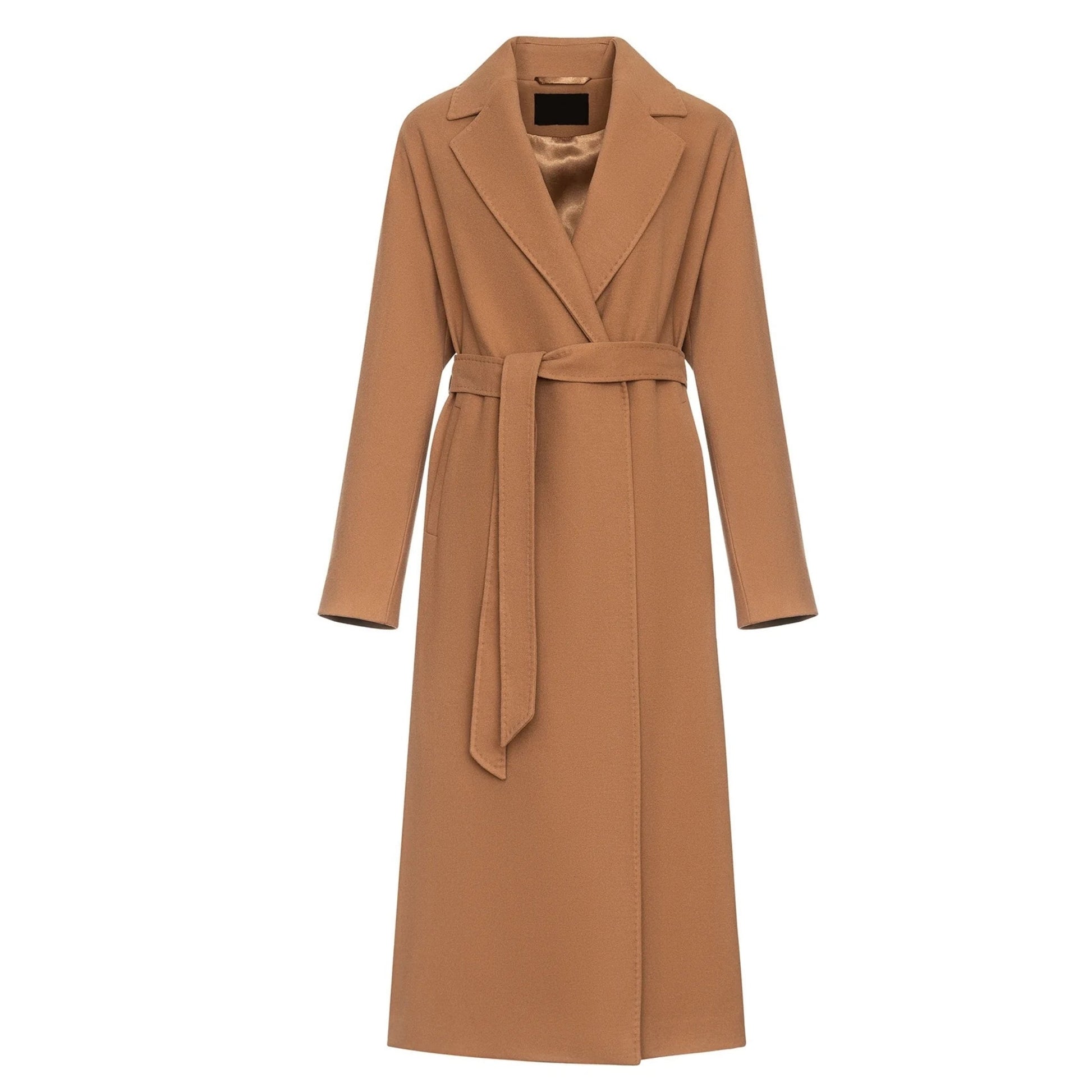 Cambridge Comfort Classic Wraparound Wool Blend Overcoat in Camel