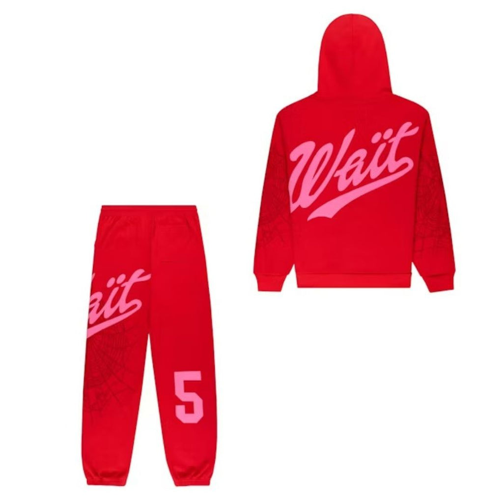 Sp5der Stadium Hoodie Sweatpant Red/Pink (Full Set)
