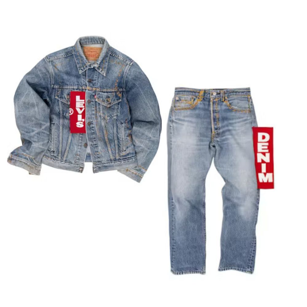 Denim Tears x Cactus Plant Flea Market x Levi's ComplexCon Denim Jeans and Jacket Blue (Full Set)