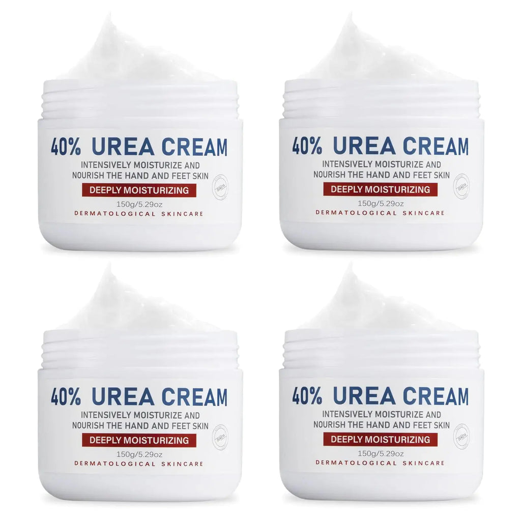 Urea Cream 40 Percent, Urea Foot & Hand Cream for Dry Cracked, 40 per Urea Lotion for Feet Maximum Strength (4 Packs) 5.29 Ounce (Pack of 4)