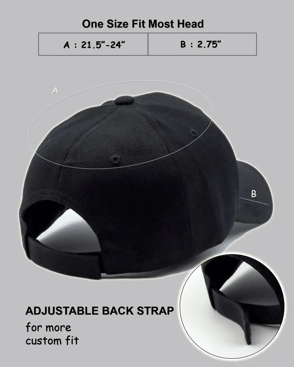 Utmost Structured Baseball Cap with Adjustable Closure - Performance Hat for Outdoor Activities and Custom Embroidery 1pc Black
