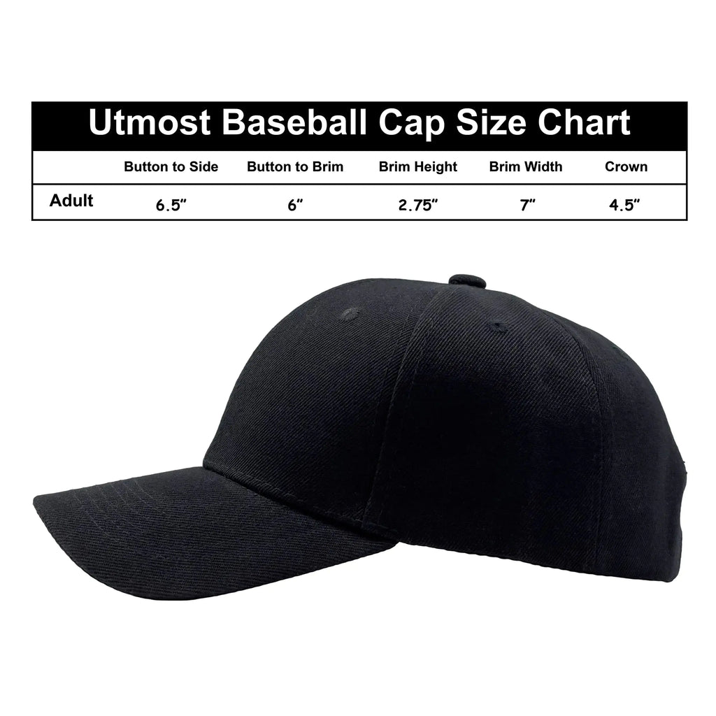 Utmost Structured Baseball Cap with Adjustable Closure - Performance Hat for Outdoor Activities and Custom Embroidery 1pc Black