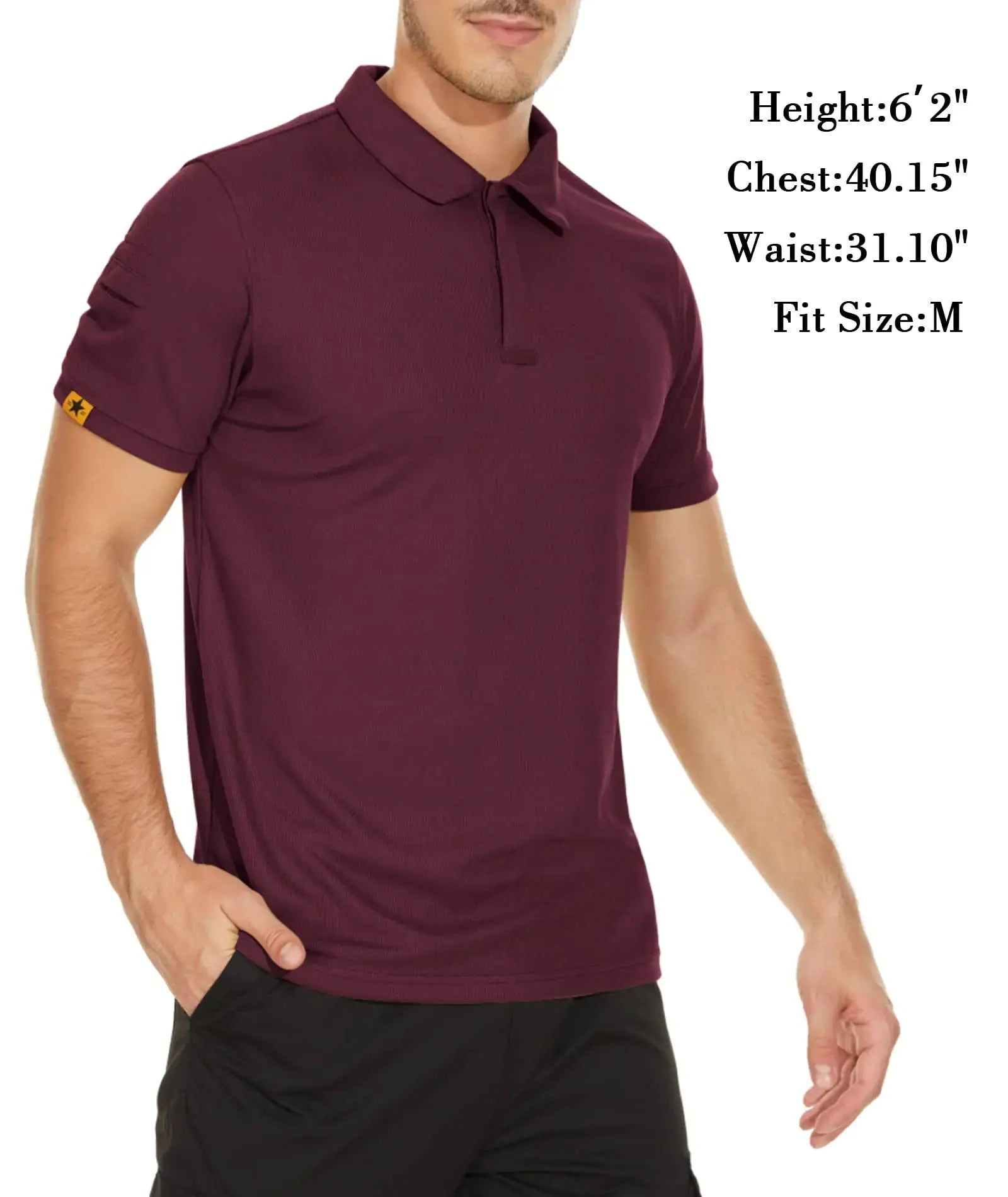 V VALANCH Mens Polo Shirts Short Sleeve Moisture Wicking Golf Polo Athletic Collared Shirt Tennis T-Shirt Tops 5X-Large A-wine Red