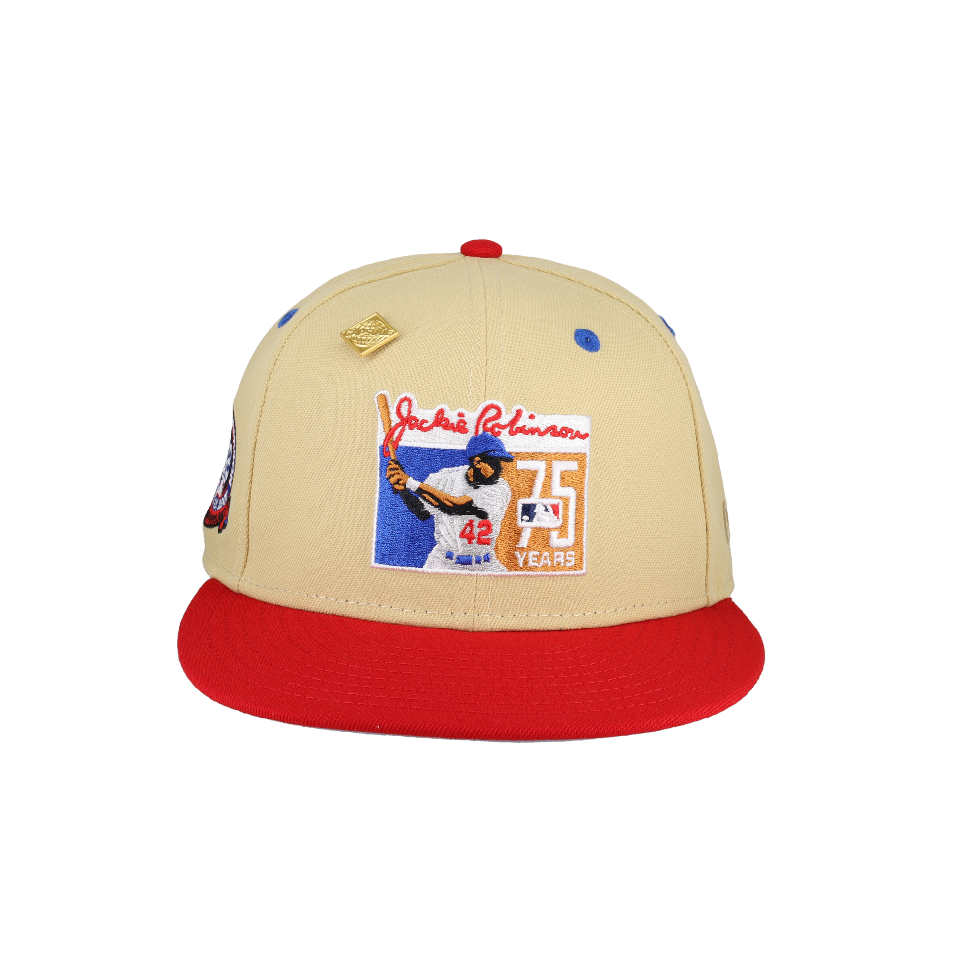 Jackie Robinson Logo Vegas Gold Jackie 42 Patch 59Fifty Fitted Hat
