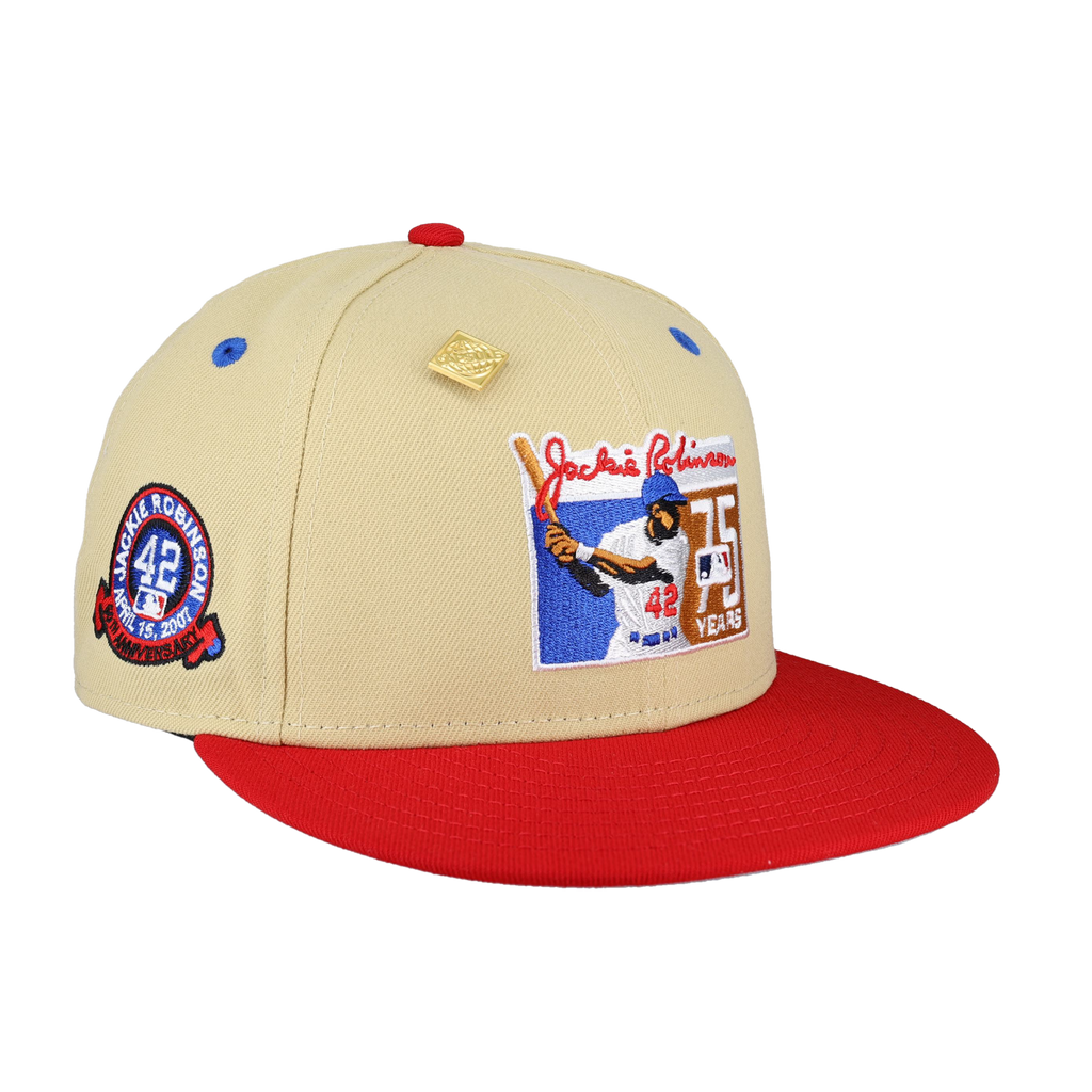 Jackie Robinson Logo Vegas Gold Jackie 42 Patch 59Fifty Fitted Hat