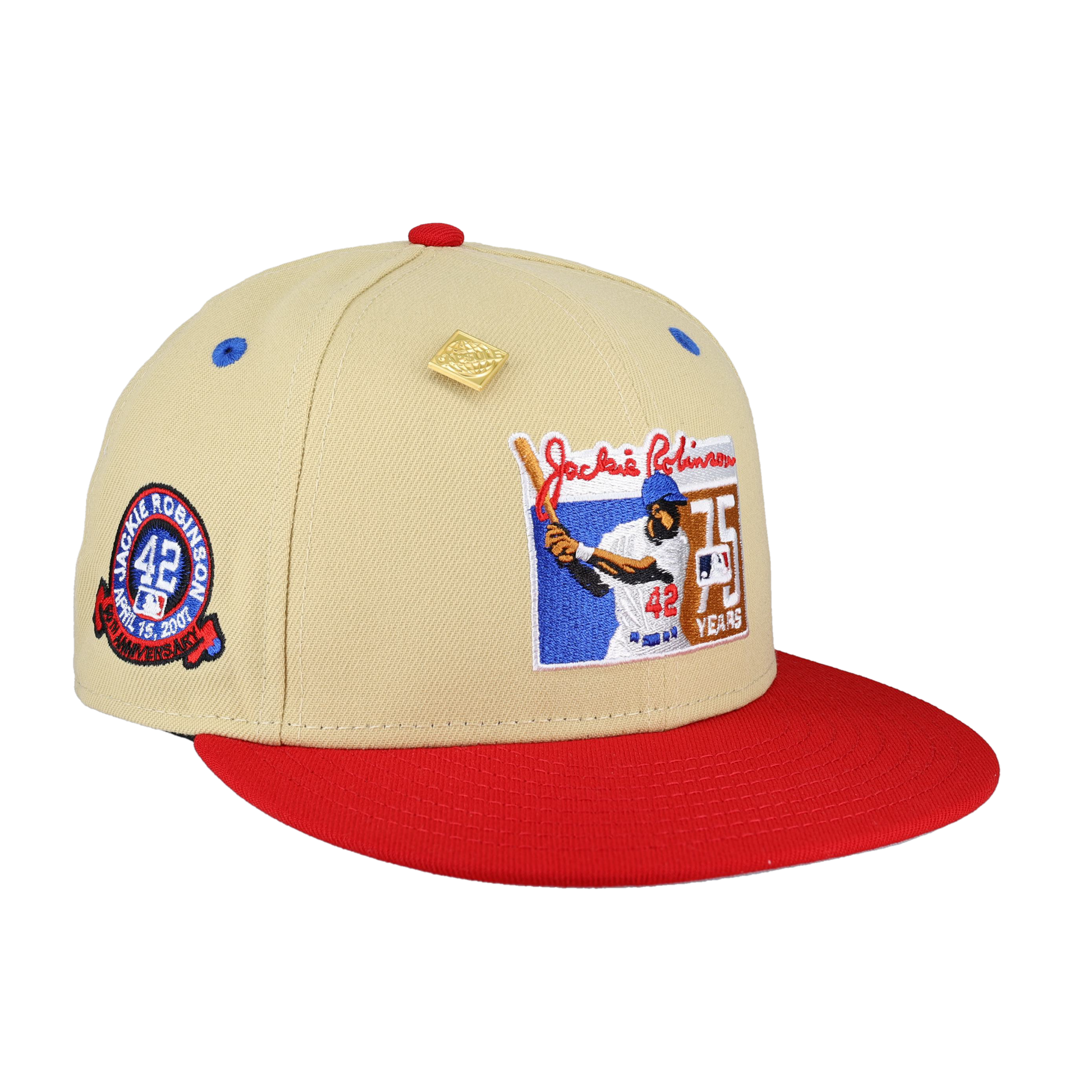 Jackie Robinson Logo Vegas Gold Jackie 42 Patch 59Fifty Fitted Hat