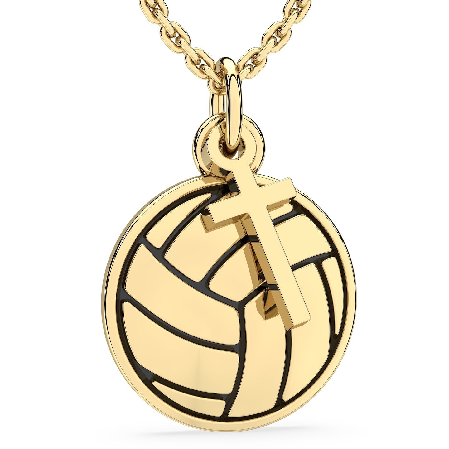 Volleyball Dangle Cross Necklace