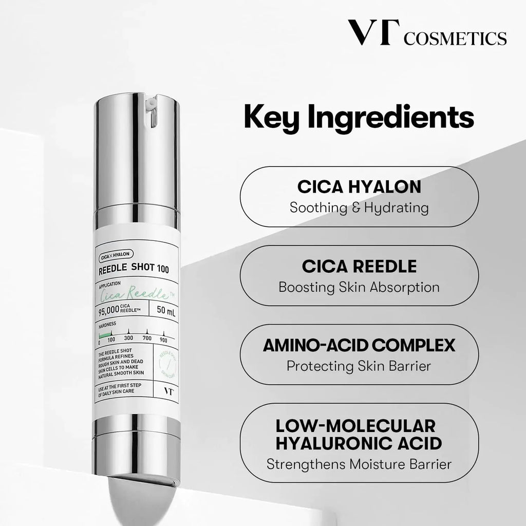 VT COSMETICS CICA Reedle Shot 100 Essence | Daily Face Essence for Soft Skin