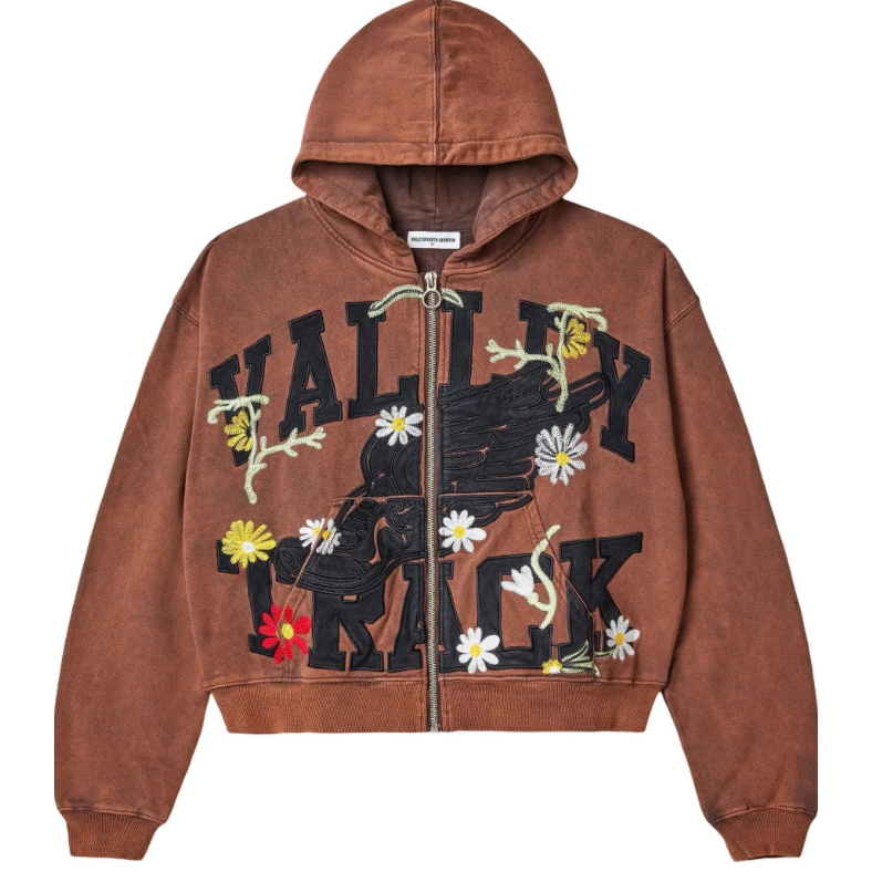 VALE Forever Harmony Garden Zip Up Hoodie Brown