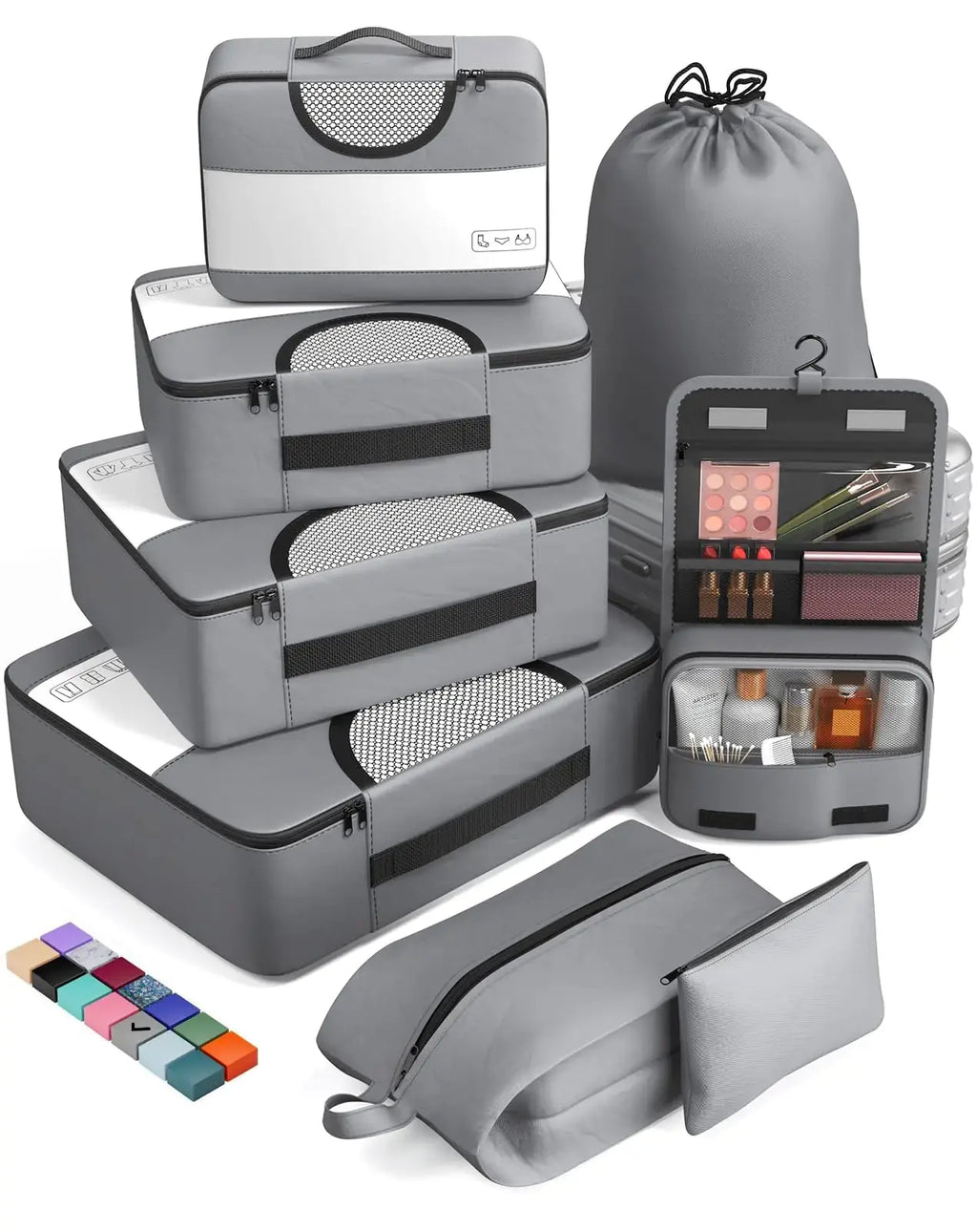 Veken 8-Piece Packing Cubes Set – Travel Bag Organizers for Suitcases & Carry-On Luggage