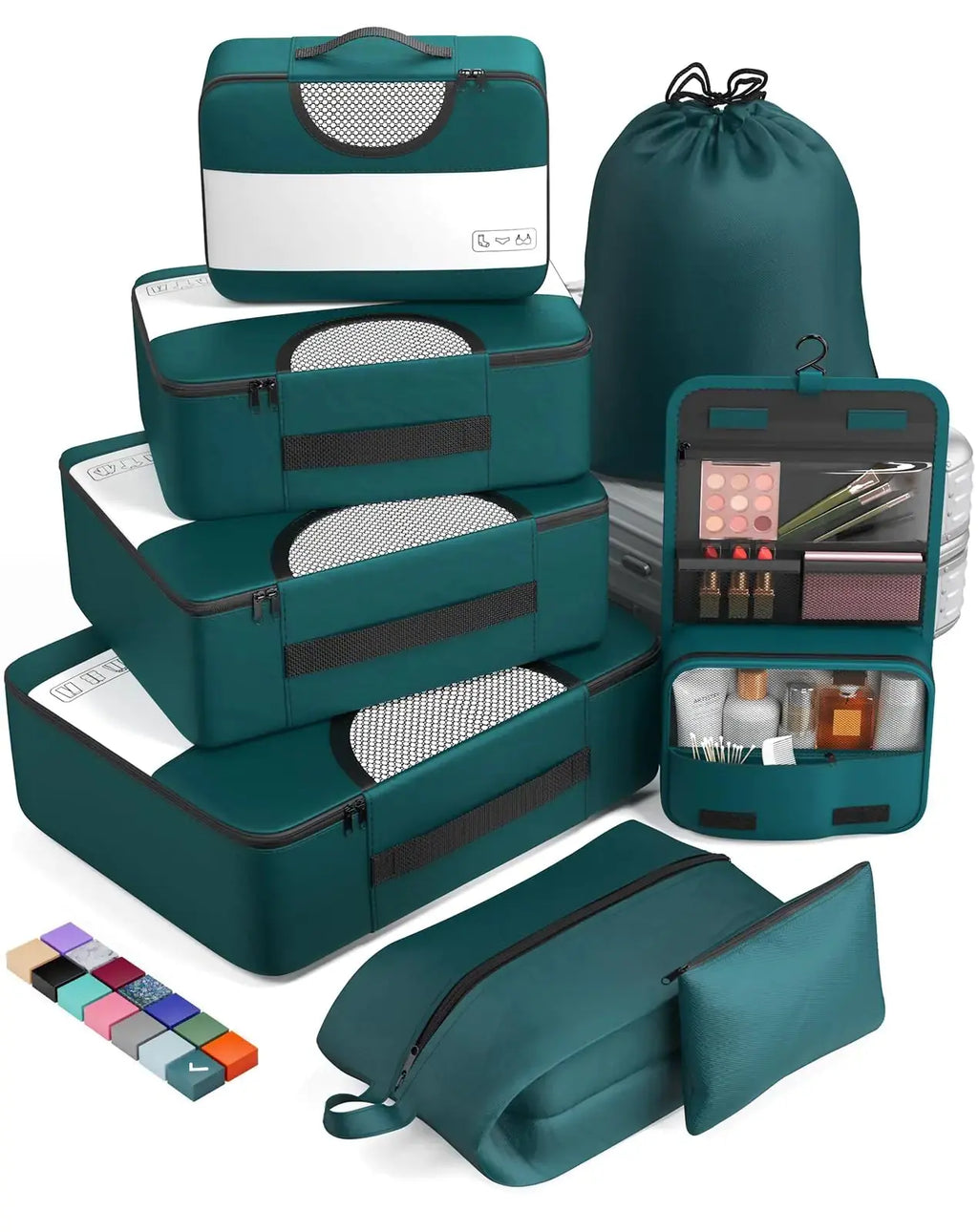 Veken 8-Piece Packing Cubes Set – Travel Bag Organizers for Suitcases & Carry-On Luggage