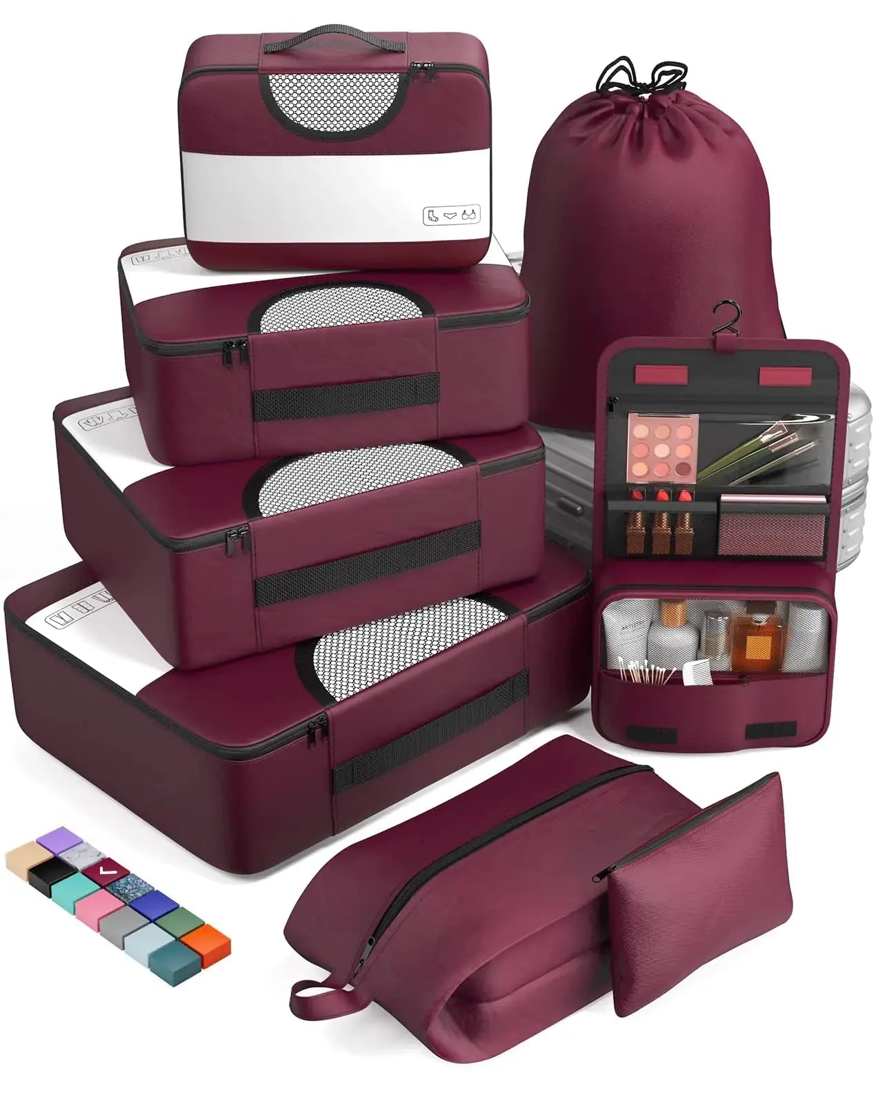 Veken 8-Piece Packing Cubes Set – Travel Bag Organizers for Suitcases & Carry-On Luggage