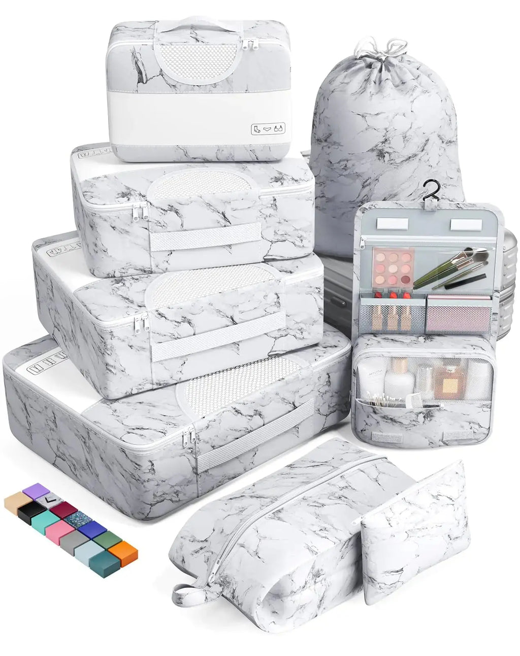 Veken 8-Piece Packing Cubes Set – Travel Bag Organizers for Suitcases & Carry-On Luggage