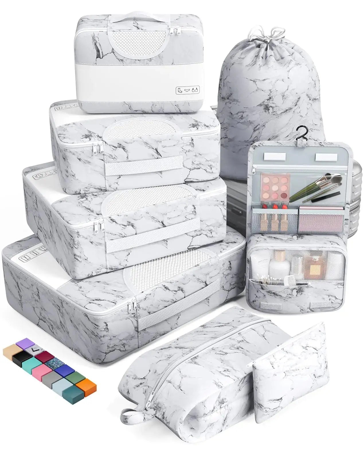 Veken 8-Piece Packing Cubes Set – Travel Bag Organizers for Suitcases & Carry-On Luggage