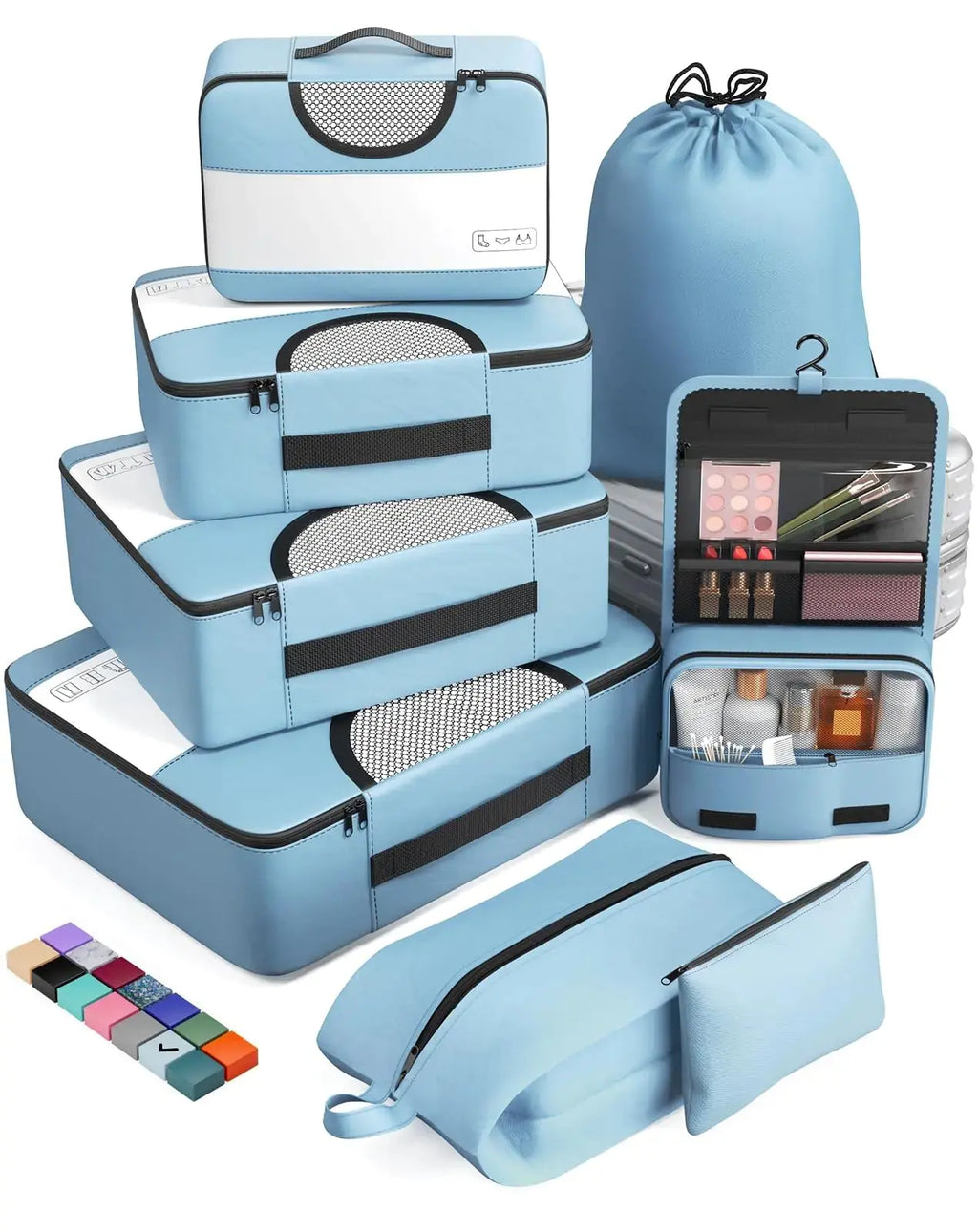 Veken 8-Piece Packing Cubes Set – Travel Bag Organizers for Suitcases & Carry-On Luggage