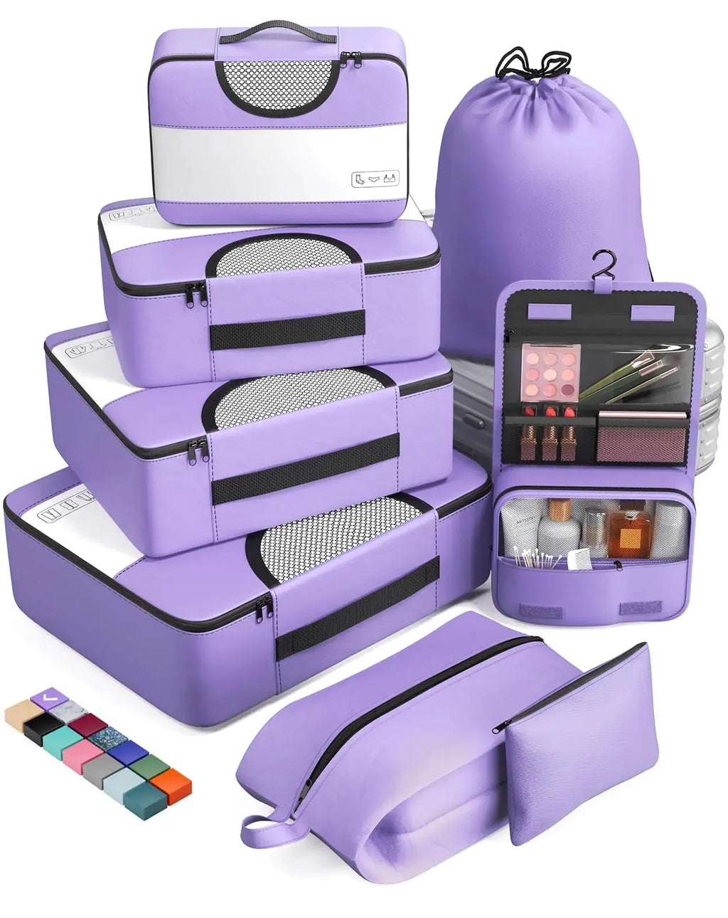 Veken 8-Piece Packing Cubes Set – Travel Bag Organizers for Suitcases & Carry-On Luggage