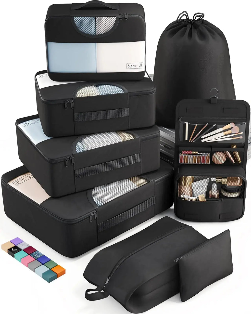 Veken 8-Piece Packing Cubes Set – Travel Bag Organizers for Suitcases & Carry-On Luggage