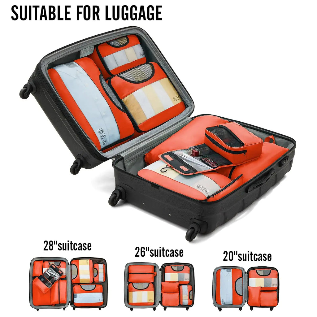 Veken 8-Piece Packing Cubes Set – Travel Bag Organizers for Suitcases & Carry-On Luggage