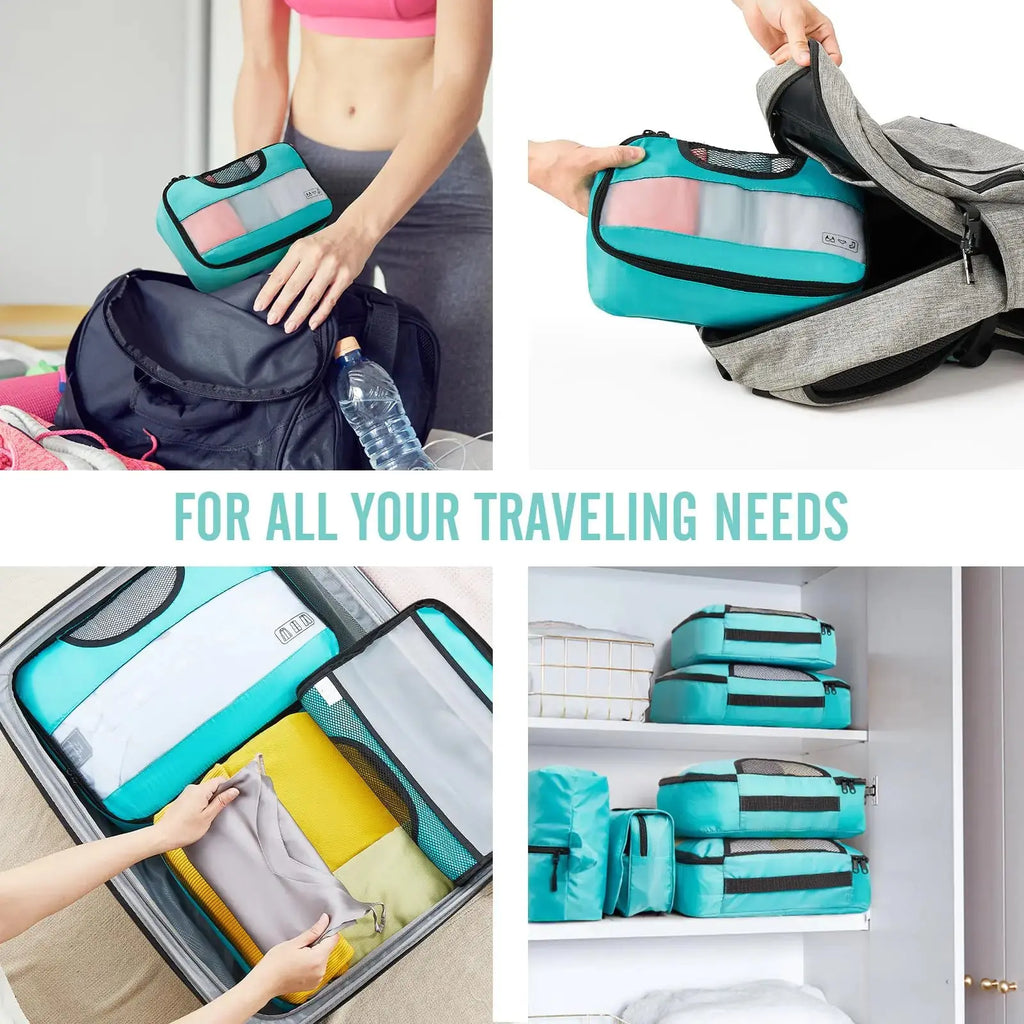 Veken 8-Piece Packing Cubes Set – Travel Bag Organizers for Suitcases & Carry-On Luggage