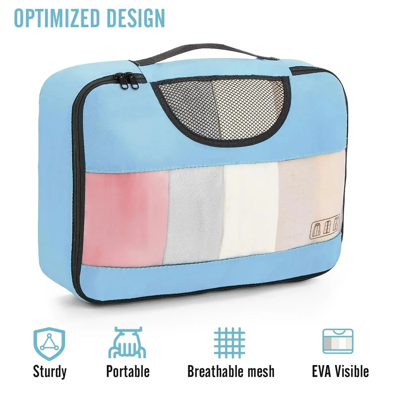 Veken 8-Piece Packing Cubes Set – Travel Bag Organizers for Suitcases & Carry-On Luggage