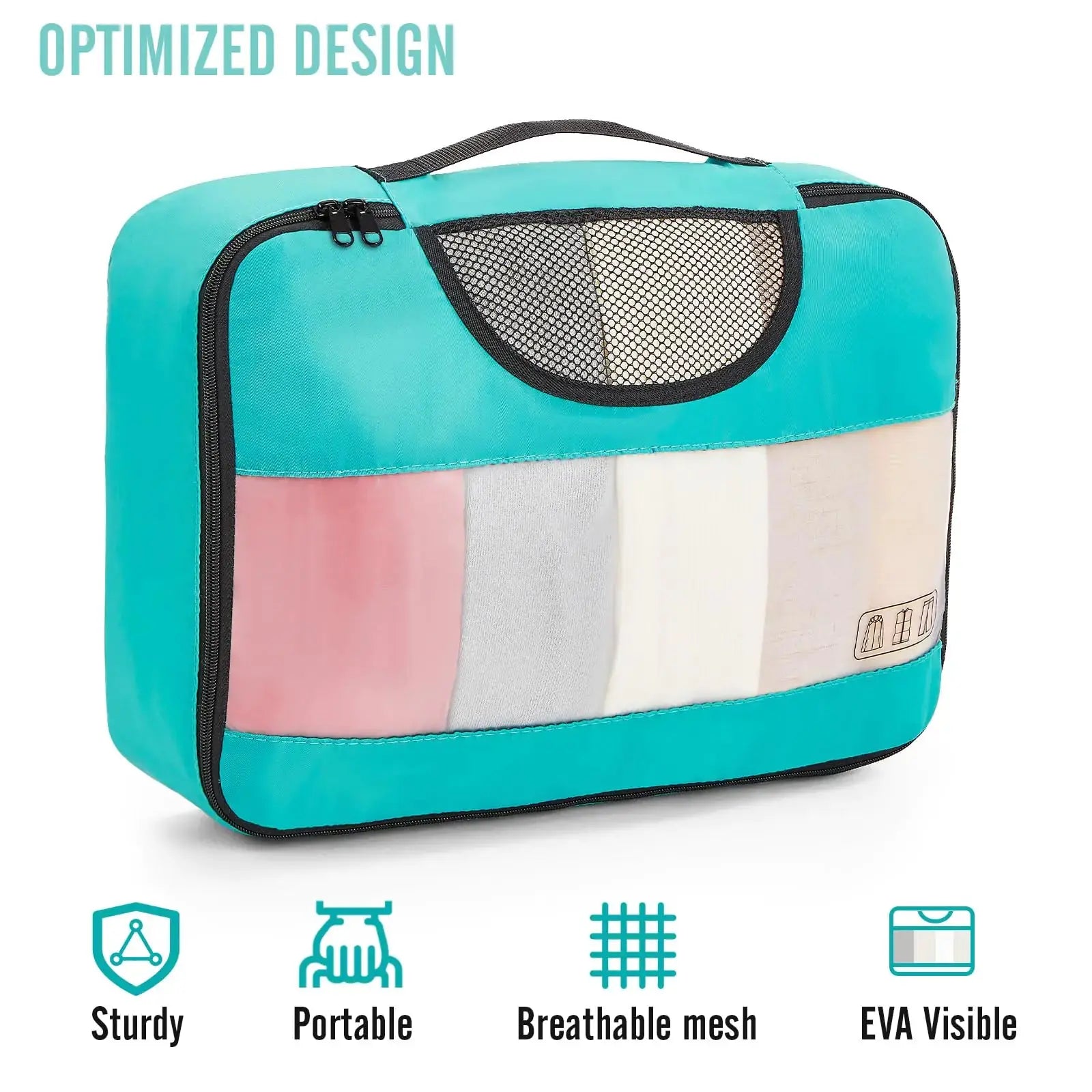 Veken 8-Piece Packing Cubes Set – Travel Bag Organizers for Suitcases & Carry-On Luggage