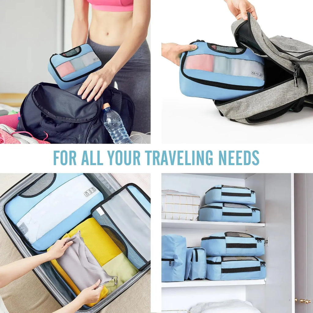 Veken 8-Piece Packing Cubes Set – Travel Bag Organizers for Suitcases & Carry-On Luggage