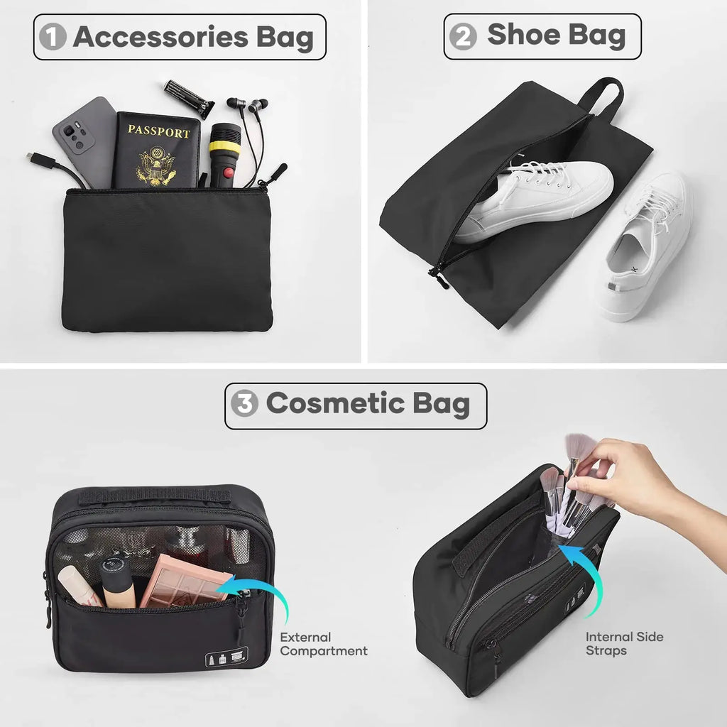 Veken 8-Piece Packing Cubes Set – Travel Bag Organizers for Suitcases & Carry-On Luggage