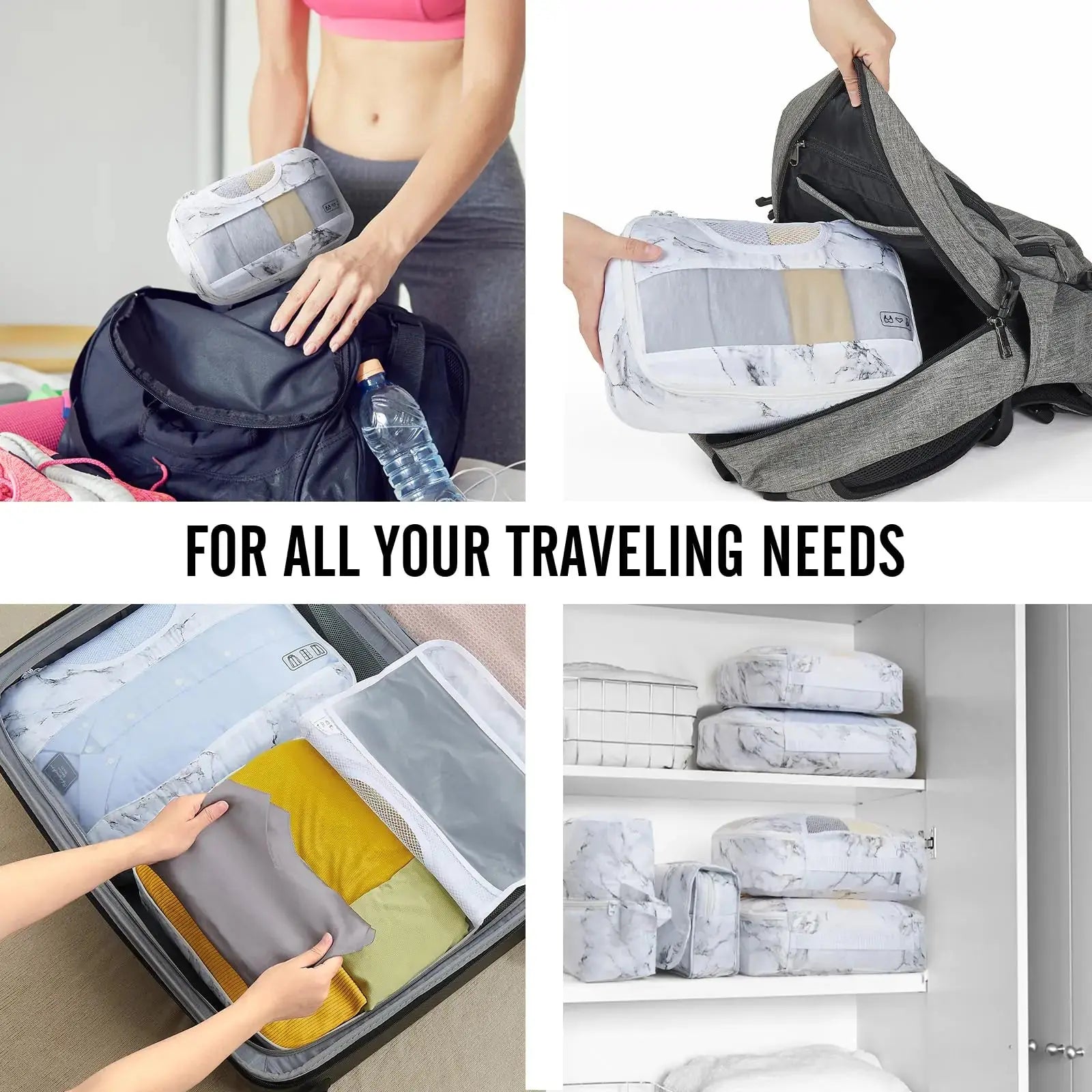 Veken 8-Piece Packing Cubes Set – Travel Bag Organizers for Suitcases & Carry-On Luggage