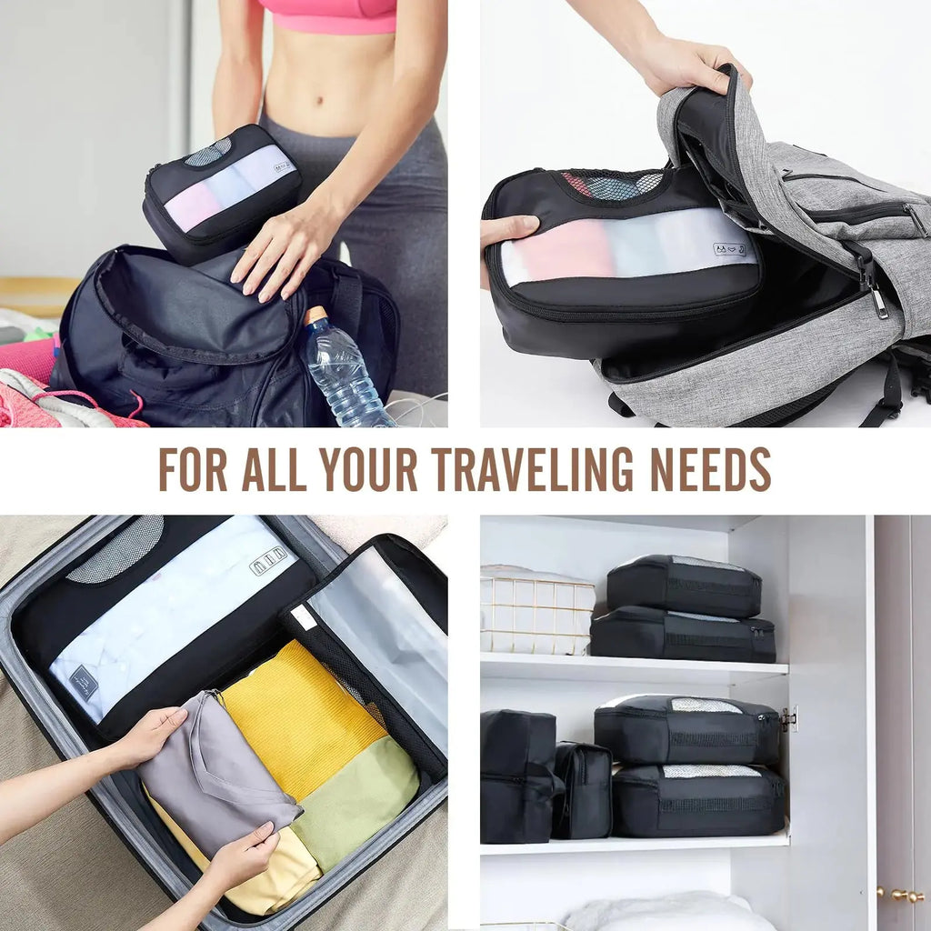 Veken 8-Piece Packing Cubes Set – Travel Bag Organizers for Suitcases & Carry-On Luggage