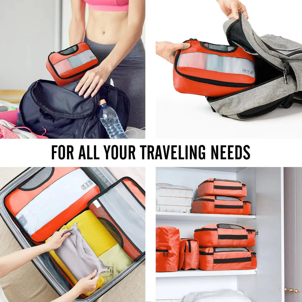 Veken 8-Piece Packing Cubes Set – Travel Bag Organizers for Suitcases & Carry-On Luggage