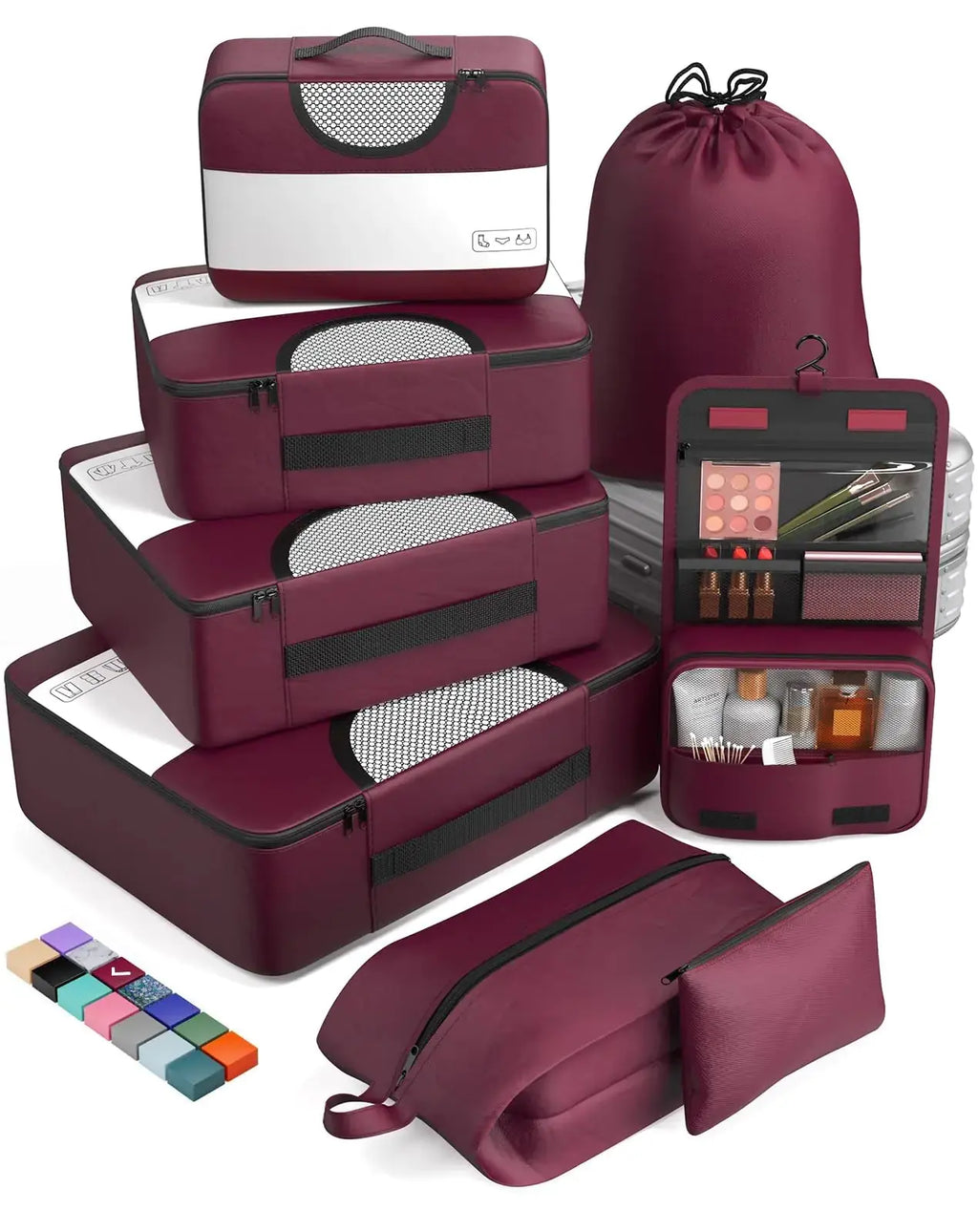 Veken 8-Piece Packing Cubes Set – Travel Bag Organizers for Suitcases & Carry-On Luggage
