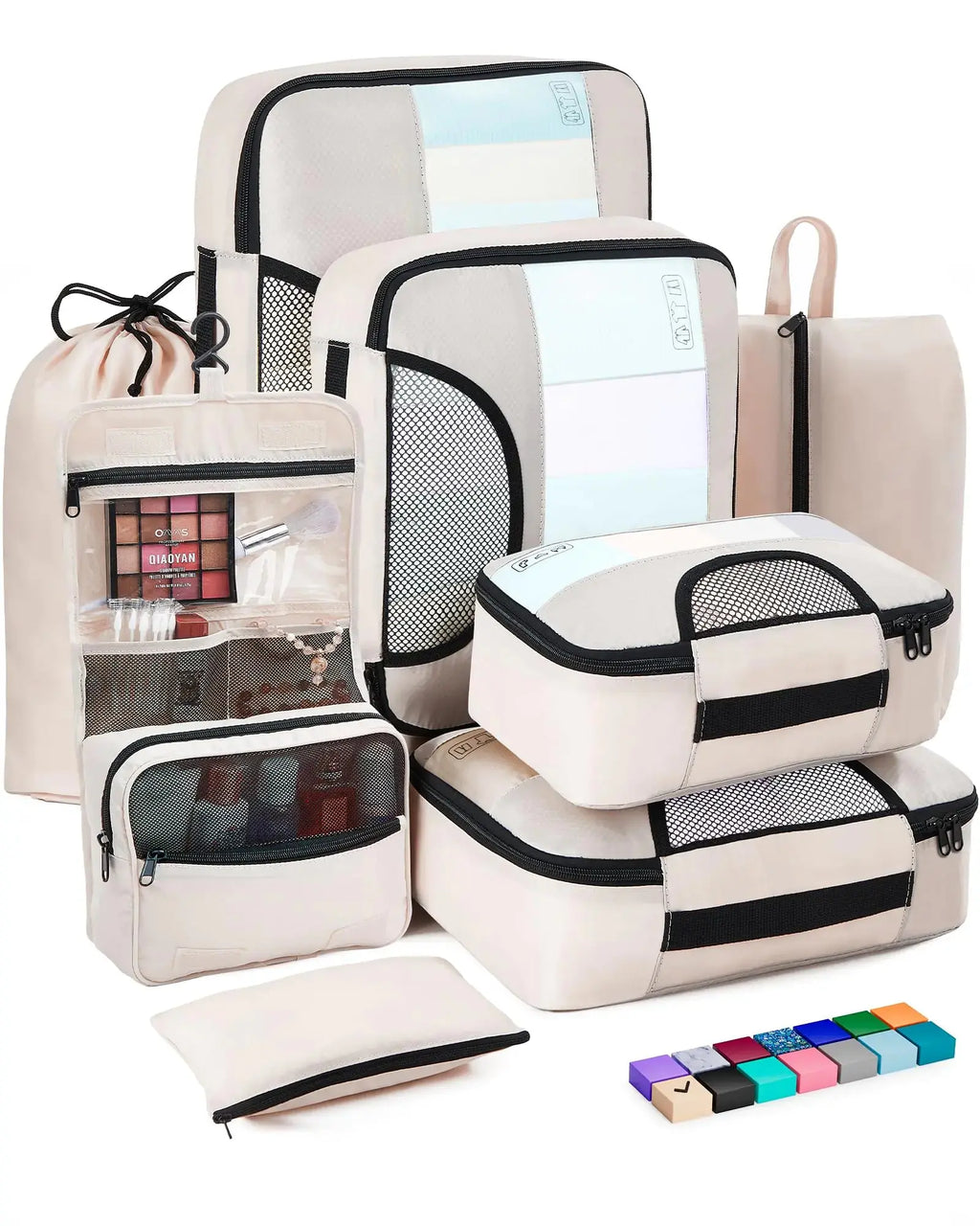 Veken 8-Piece Packing Cubes Set – Travel Bag Organizers for Suitcases & Carry-On Luggage