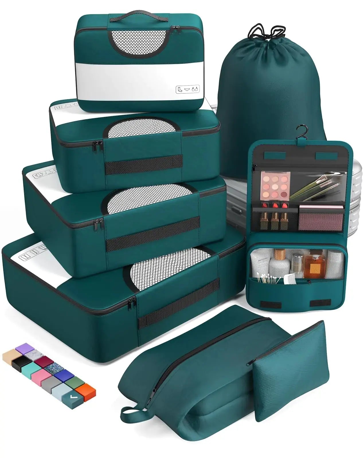 Veken 8-Piece Packing Cubes Set – Travel Bag Organizers for Suitcases & Carry-On Luggage