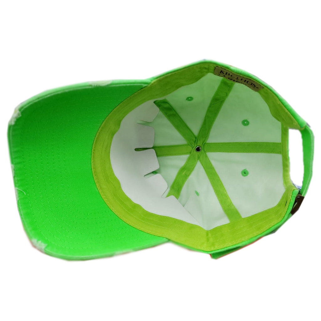 Vintage Adjustable Dominican Shield Neon Green Hat