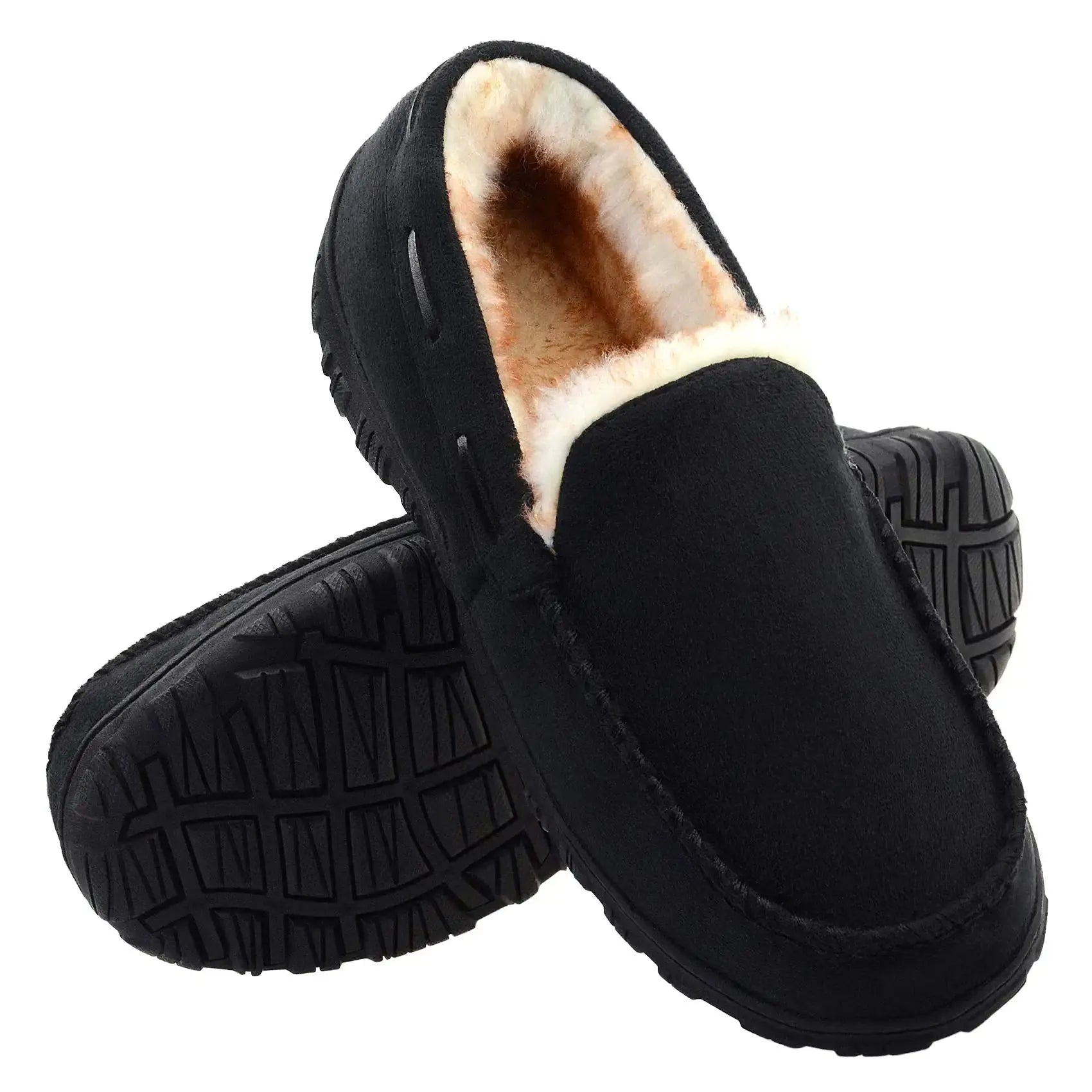 Vonair Men's Moccasin Slippers – Indoor/Outdoor Slip-On Warm House Shoes, Breathable Moccasins for Men