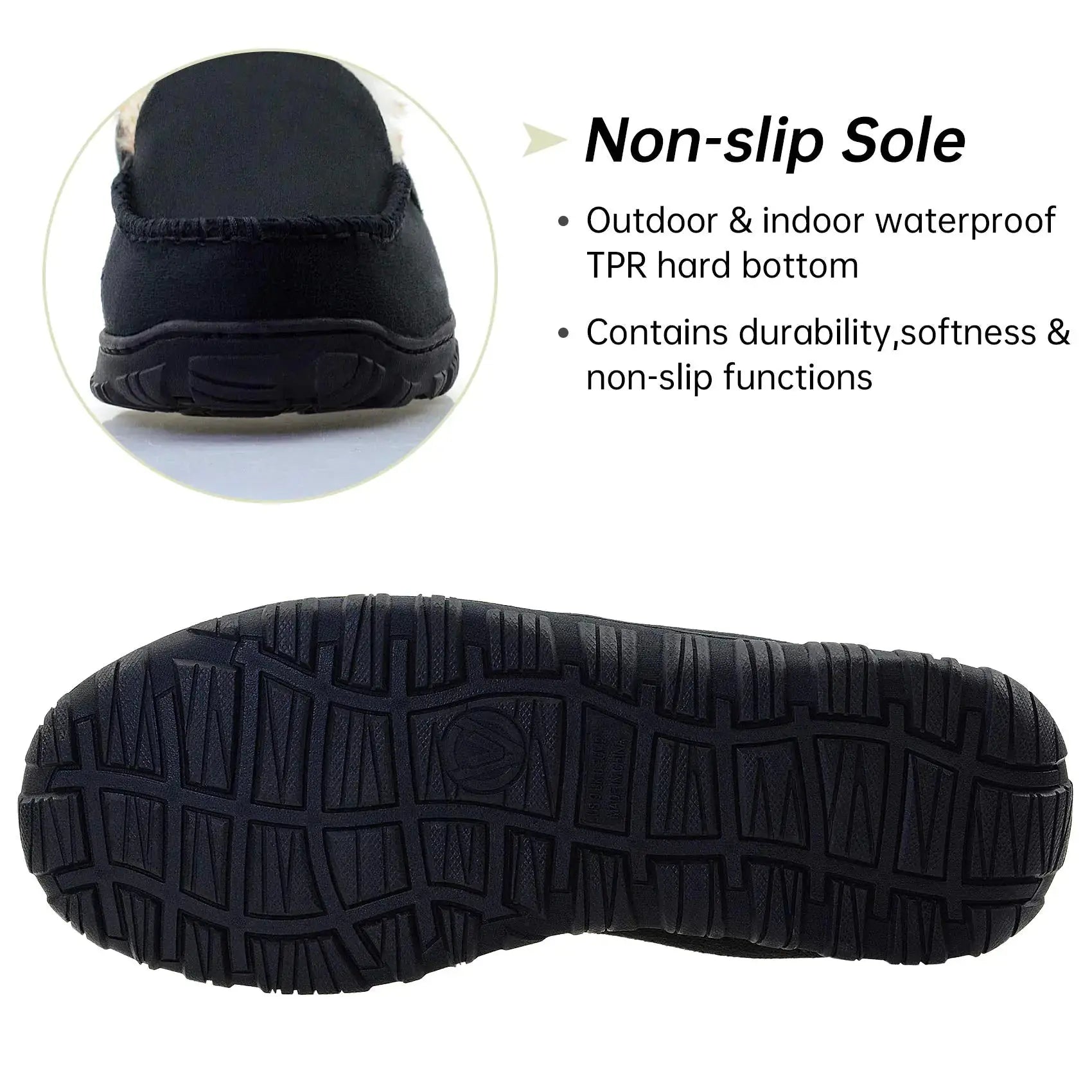 Vonair Men's Moccasin Slippers – Indoor/Outdoor Slip-On Warm House Shoes, Breathable Moccasins for Men
