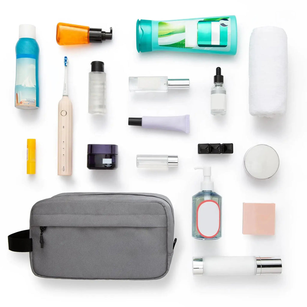 Vorspack Travel Toiletry Bag for Men - Large Water-Resistant Hanging Dopp Kit for Toiletries Accessories - Grey