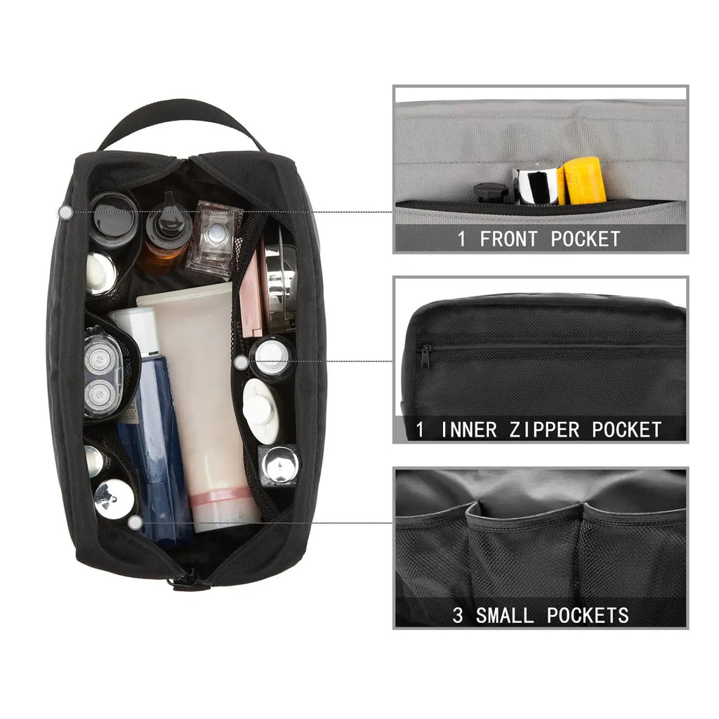 Vorspack Travel Toiletry Bag for Men - Large Water-Resistant Hanging Dopp Kit for Toiletries Accessories - Grey