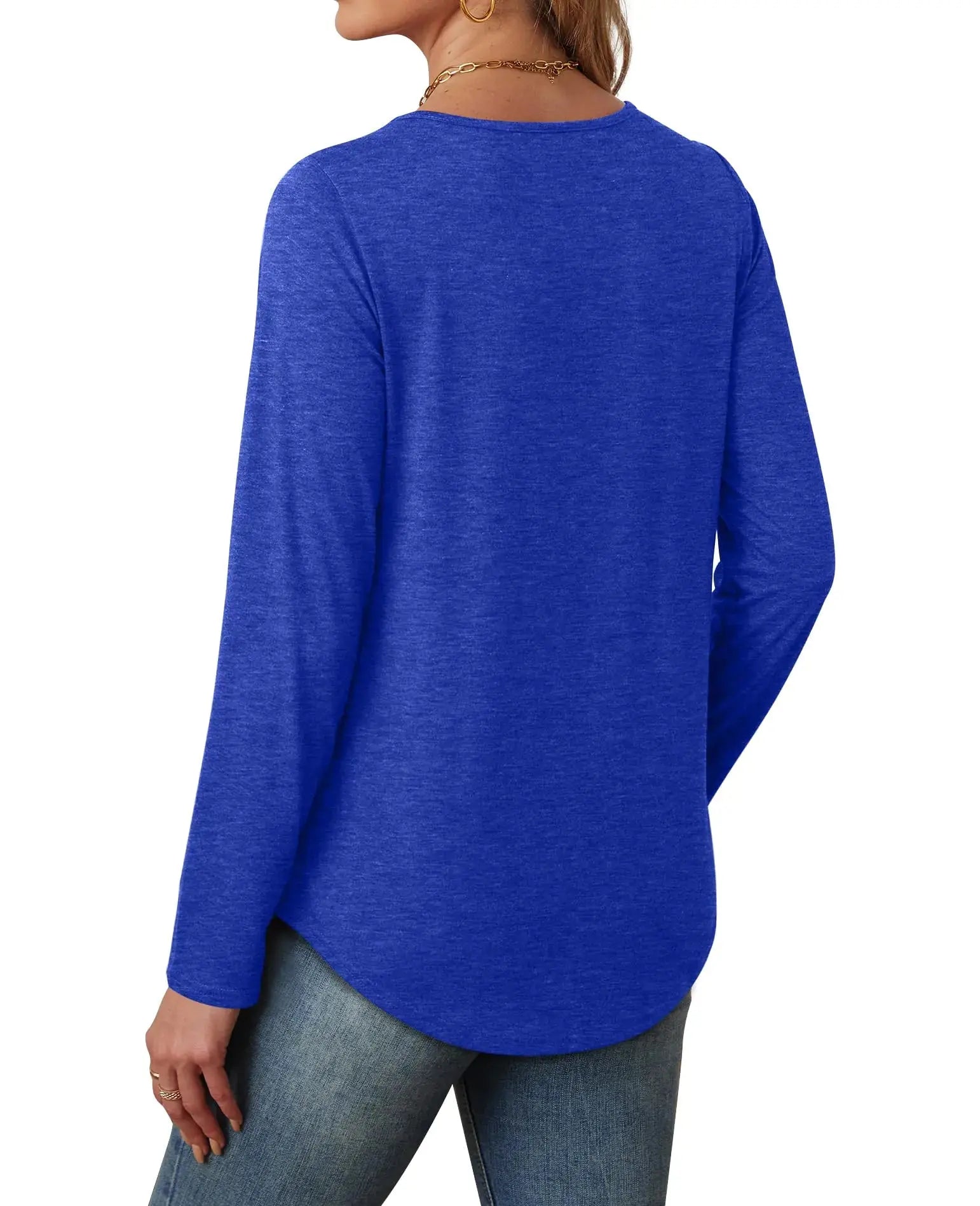 WIHOLL Womens Long Sleeve T Shirts 2024 Boat Neck Casual Basic Tshirt Fall Tops