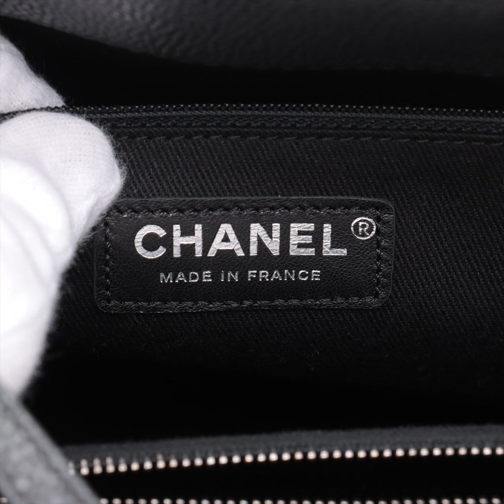 Chanel Coco Mark Caviar Skin Chain Tote Bag Black Gunmetal Fittings 22140581 #2437