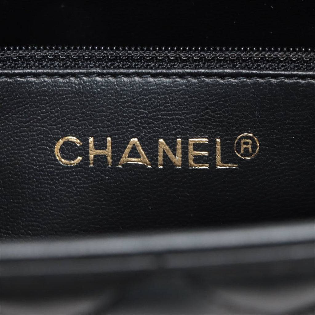 Chanel Matelasse Lambskin Shopping Tote Shoulder Bag Black Gold Metal Fittings 1 Series  #2525