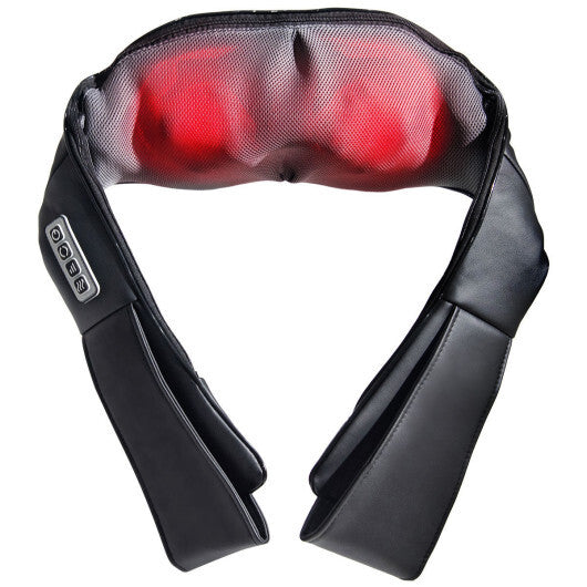 Costway Shiatsu Back and Neck Massager Kneading Shoulder Massage Pillow with Heat Straps