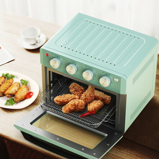 Costway 19 Qt Dehydrate Convection Air Fryer Toaster Oven with 5 Accessories-Green
